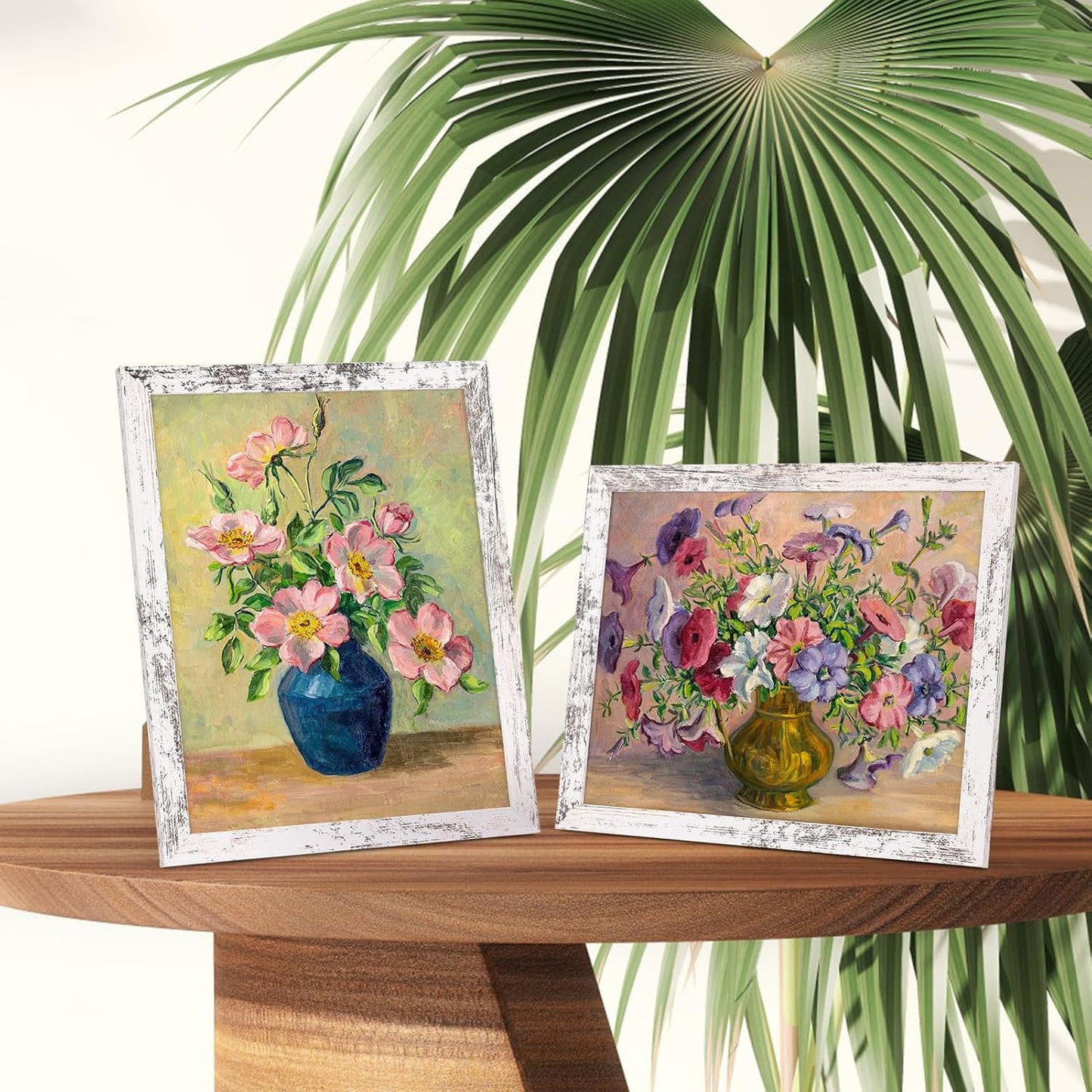 PETAFLOP Wooden Bulk 8x10 Picture Frame Set of 18, White Distressed Photo Frames Fits 8 by 10 for Wall or Tabletop Display