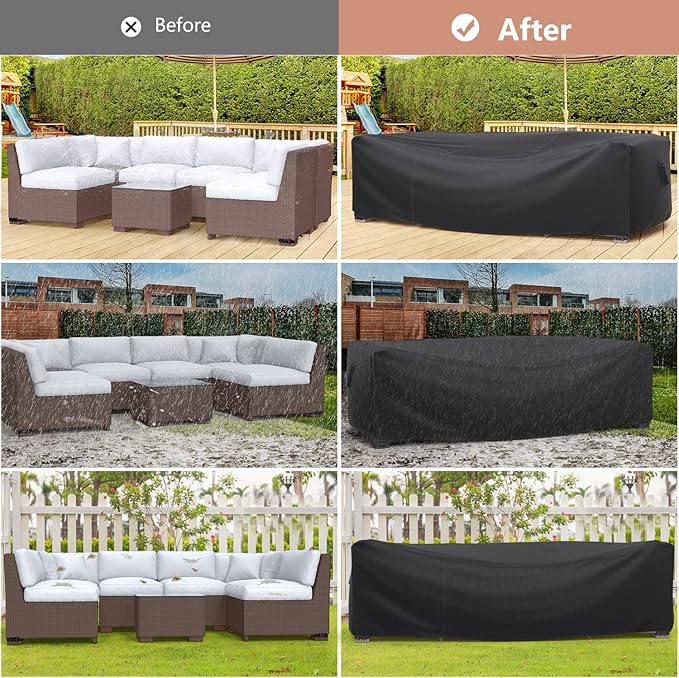 Patio Furniture Set Cover Waterproof, Mrrihand Outdoor Sectional Sofa Set Cover - Image 7