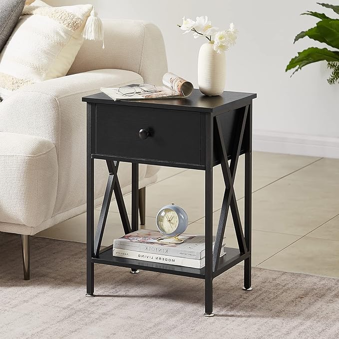 VECELO Nightstands Set of 2, Modern Bedside End Tables, Night Stands - Image 4