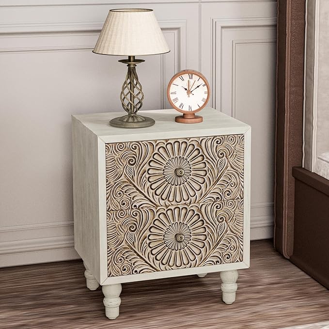 HOMPUS Fully Assembled Nightstand Set 2, 2-Drawer Farmhouse Nightstand Set of 2 - Image 7