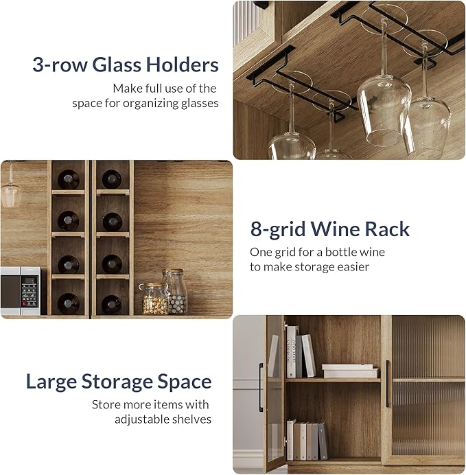 BELLEZE Coffee Wine Bar Cabinet - Image 7