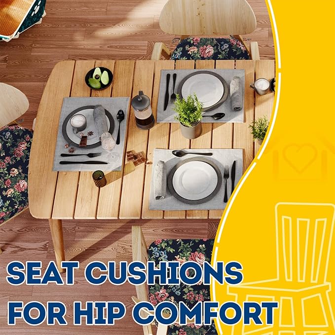 AAAAAcessories D-Shaped Chair Cushions, Machine-Washable Cover, Night-Blooming - Image 8