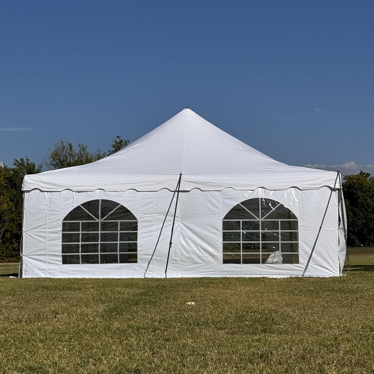 20'x20' PVC Pole Party Tent, Fire Retardant (FR)+Storage Bags, Tents for Parties,Heavy Duty Wedding Canopy, Outdoor Commercial Event Tents, Waterproof Top