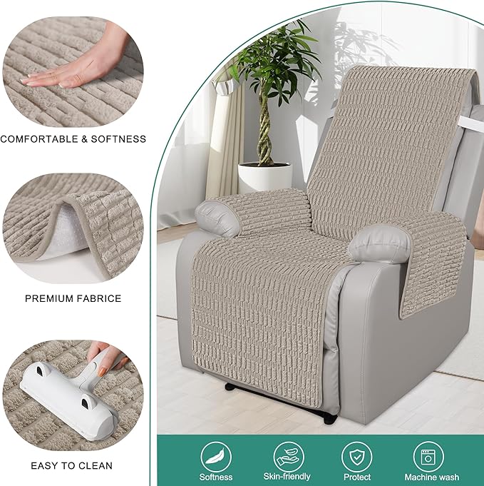 Foxdecor Recliner Chair Covers, Recliner Cover Non-Slip Chair Covers, Washable - Image 2
