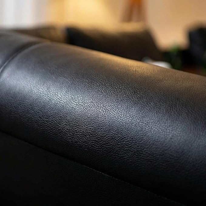 97.5" L Shaped Couch Set Leather, Modular Sectional Couches - Image 7