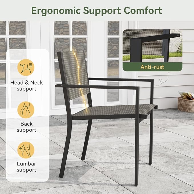 Aoxun 8-Piece Patio Table and Chairs Set & 15ft Patio Umbrella - Image 6