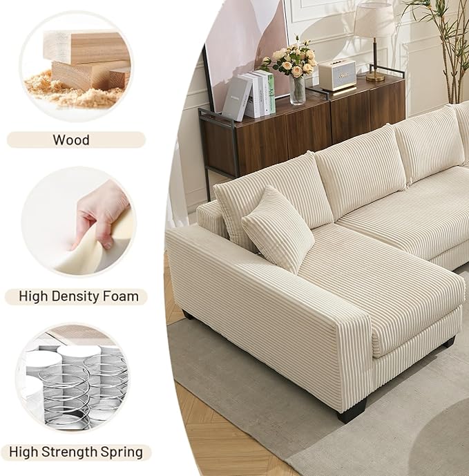 114" Sectional Couches with Pull Out Bed - Image 9