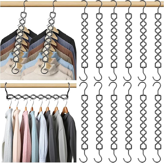12 Pack Space Saving Hangers for Clothes, Sturdy Metal Hangers Heavy Duty Magic by Besslly