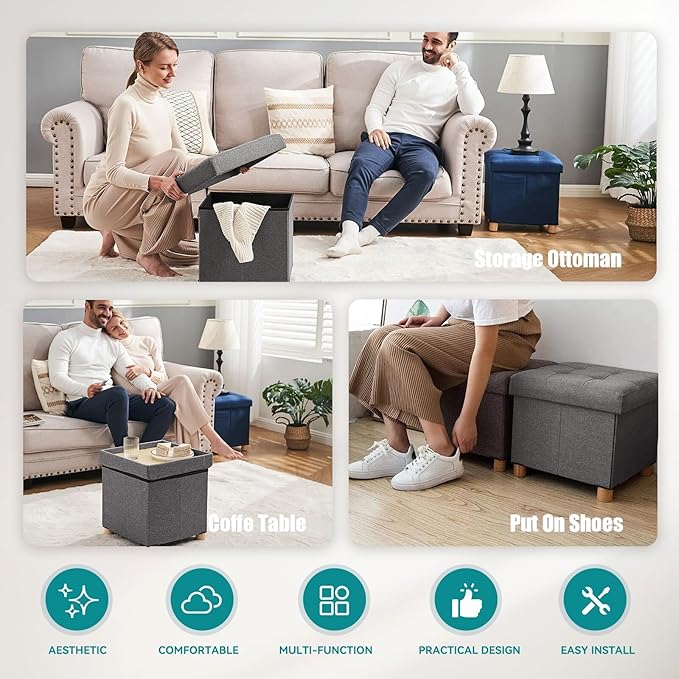 BRIAN & DANY Ottoman with Storage, Small Storage Ottoman - Image 6