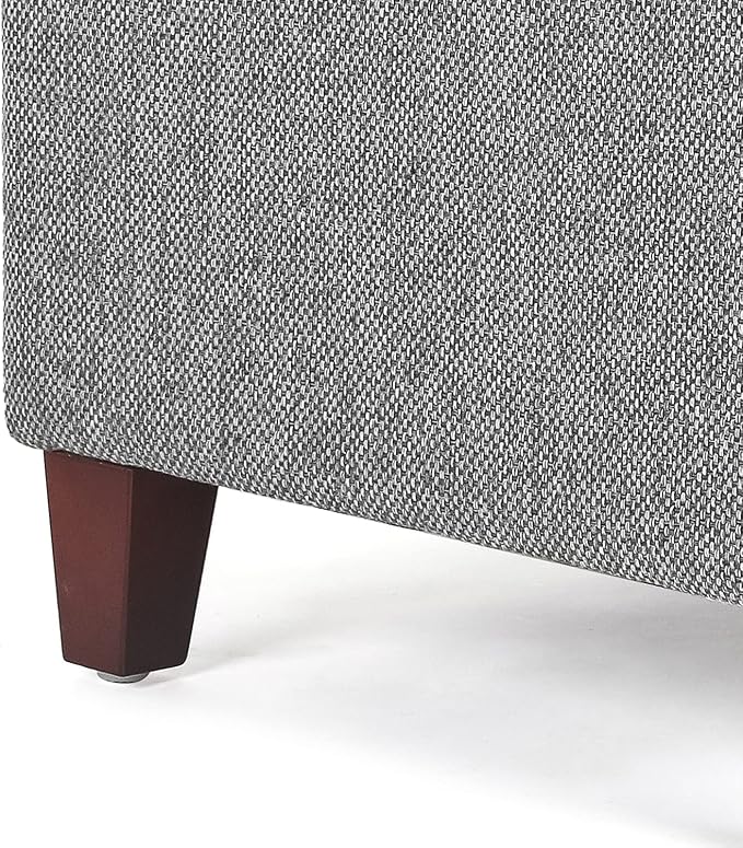 Adeco 17 Inch Square Linen Storage Ottoman - Image 7