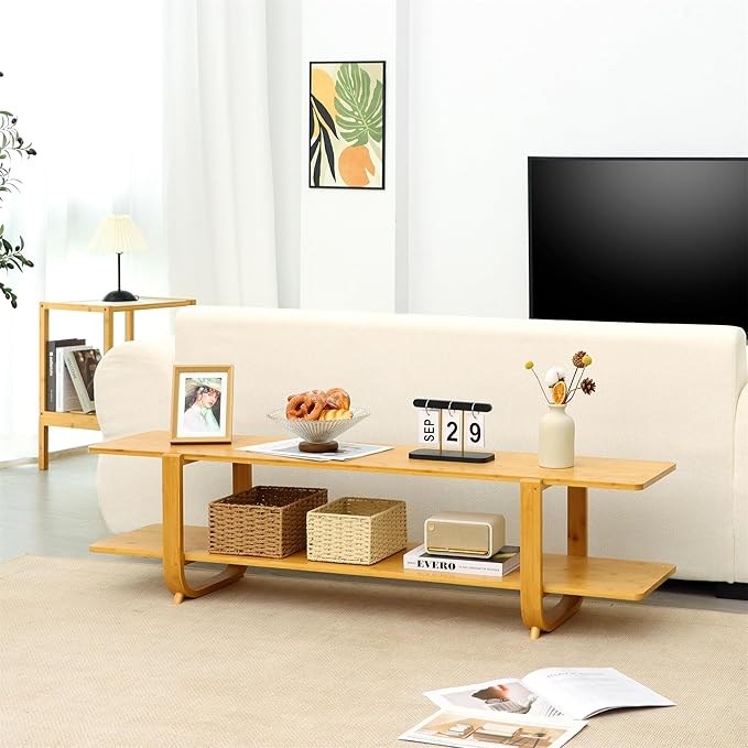 Bamboo TV Stand for TVs up to 65", Accent Entertainment Center - Image 5