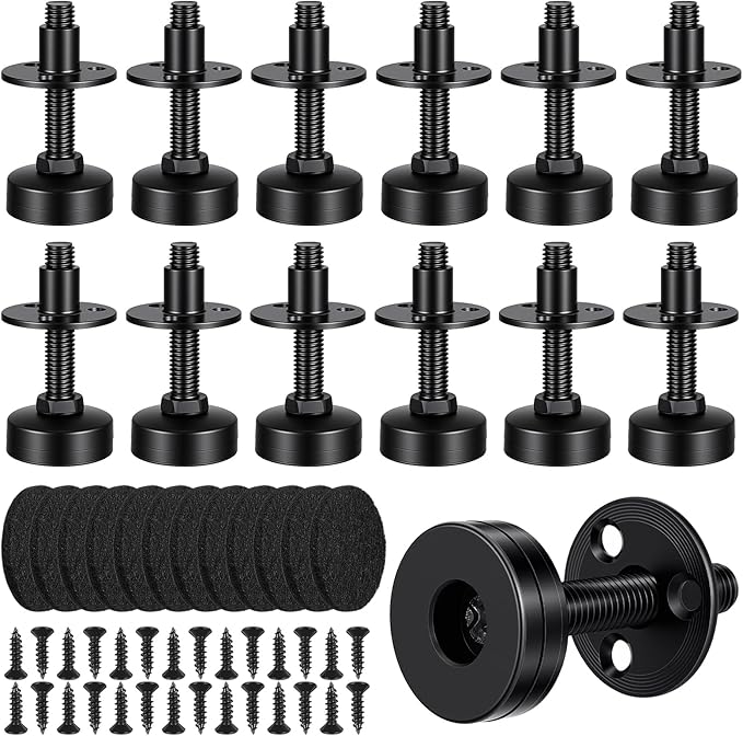 MAQUITA 12 Pack Furniture Leveling Feet Heavy Duty, Adjustable Furniture Feet by MAQUITA