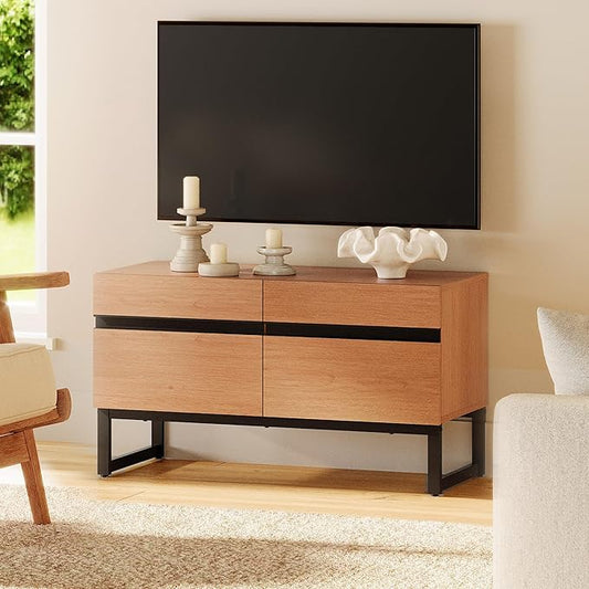 WAMPAT Modern TV Stand for 26-40 Inch TVs, Wood Entertainment Center by WAMPAT