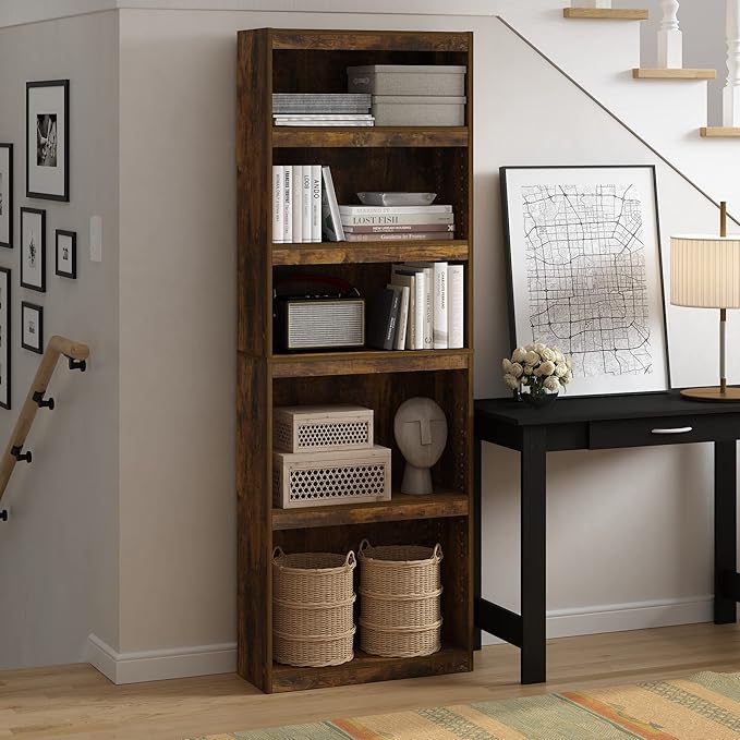 Furinno JAYA Book Shelf, 5-Tier Bookshelf, Enhanced Home Bookcase - Image 2