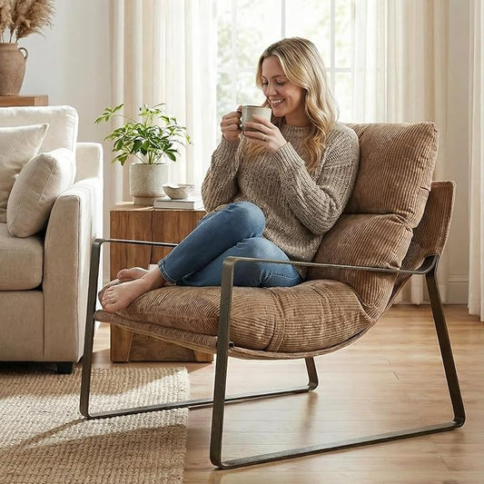 LukeAlon Modern Chenille Accent Armchair, Upholstered Lounge Chair by LukeAlon