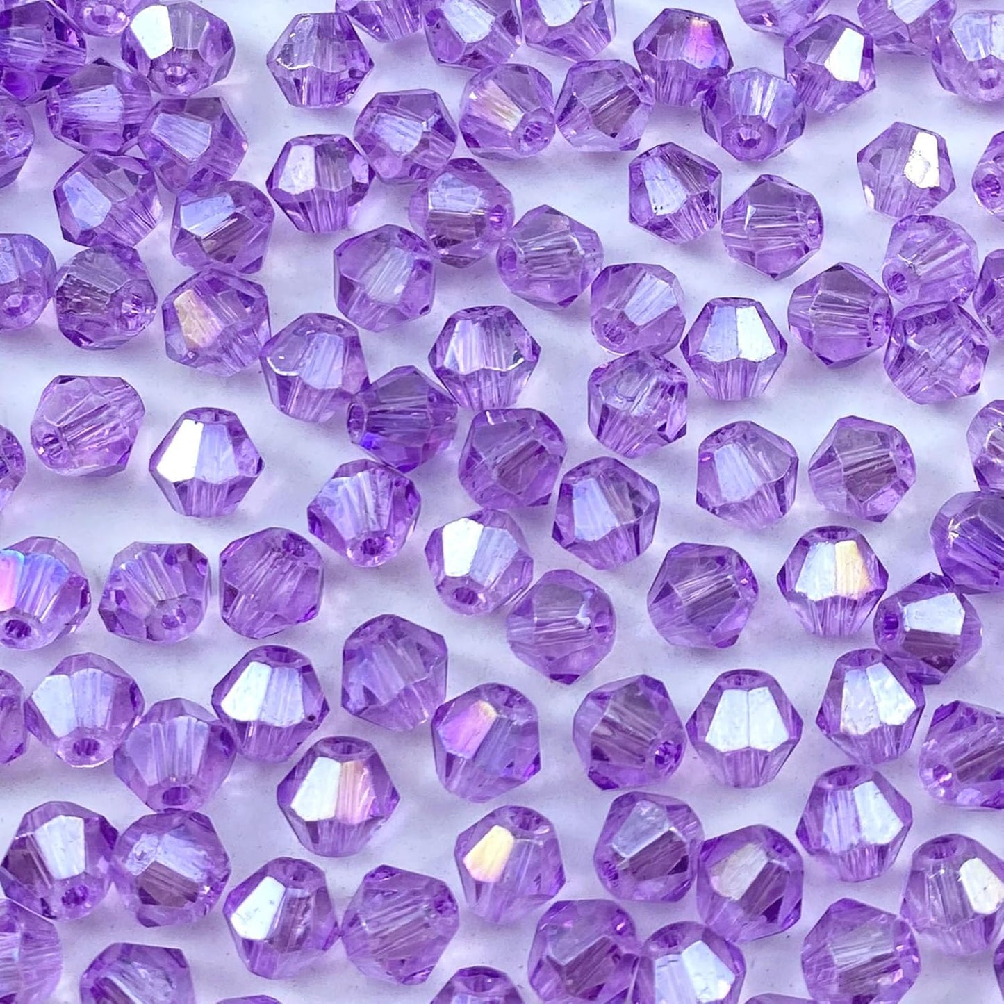 250pcs 6mm Bicone Crystal Glass Beads Loose Spacer Beads Faceted Craft Beads for Jewelry Making DIY Necklace Bracelet Earring Wind Chimes Suncatchers Ornamen(Crystal Purple AB)