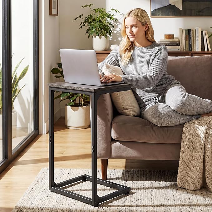 AMHANCIBLE C Shaped End Tables Set of 2, Couch Side Tables that Slide Under Sofa - Image 4