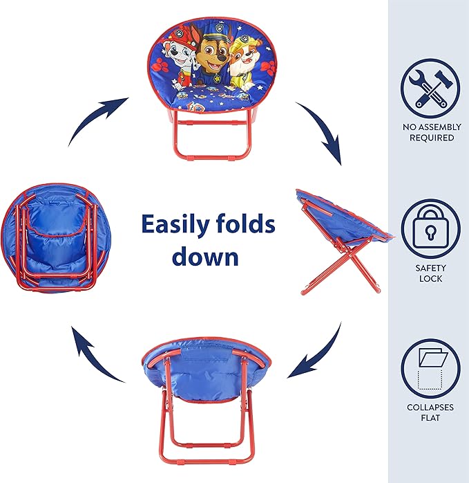 Paw Patrol Chase, Rubble and Marshall Toddler 19” Folding Saucer™ Chair - Image 5