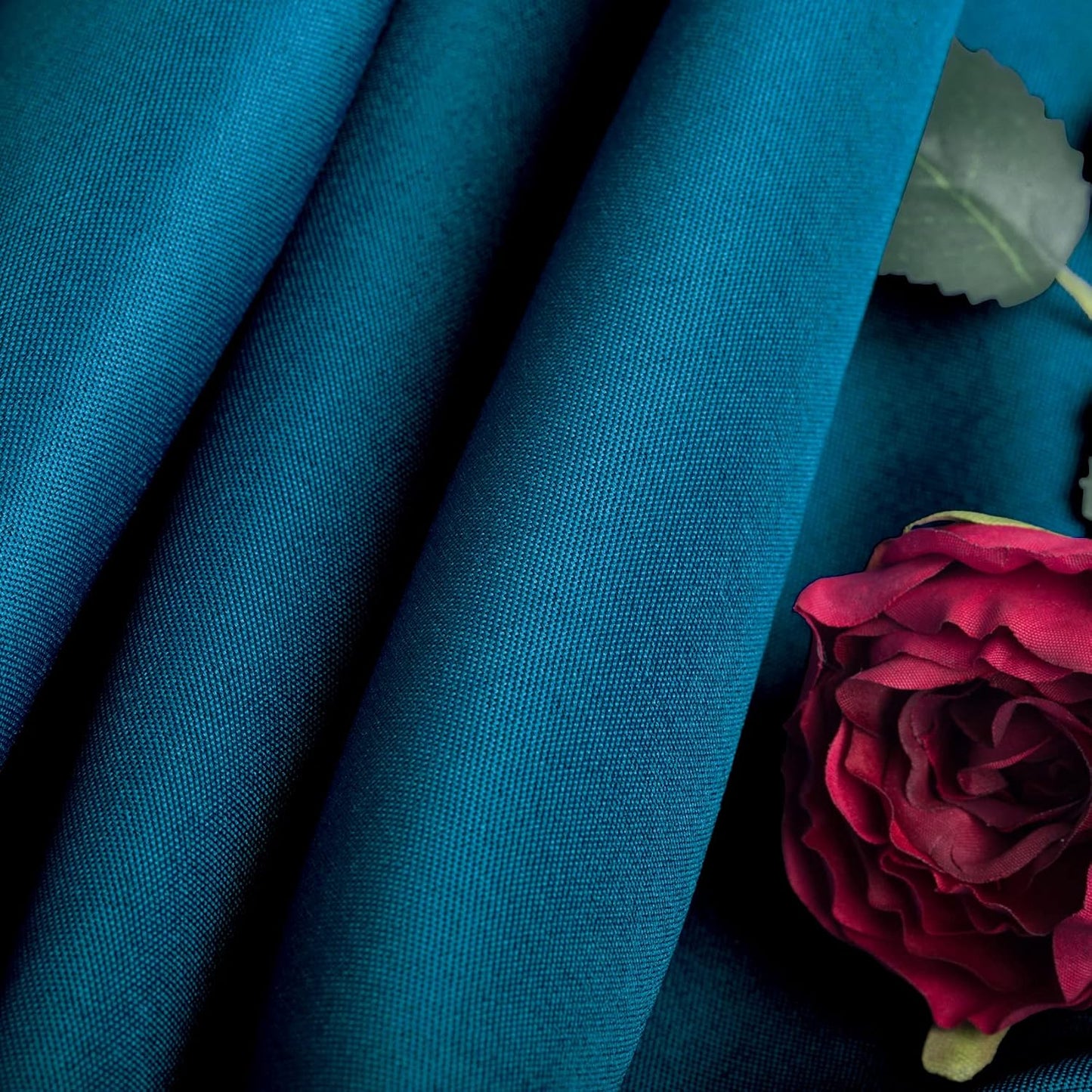 Ascoza 2pack 90 Inch Peacock Blue Round Tablecloth in Washable Polyester Fabric for Wedding/Banquet/Restaurant/Parties…