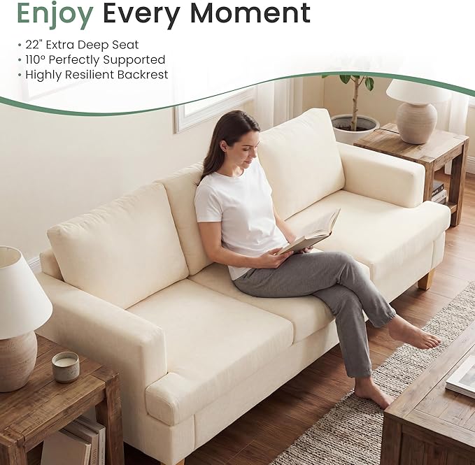 YOUDENOVA Sofa, 63” Comfy Loveseat Sofa Couch - Image 3