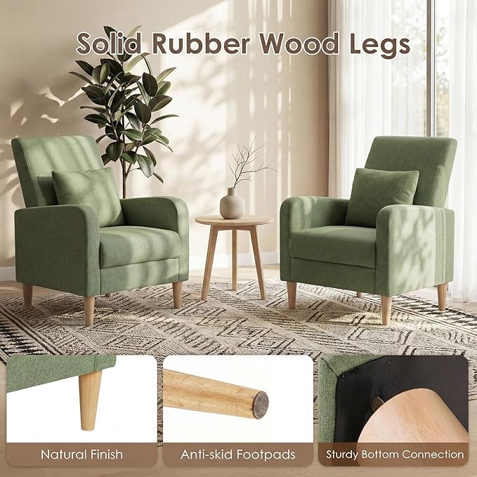 COLAMY Mid-Century Modern Upholstered Accent Chair - Image 4