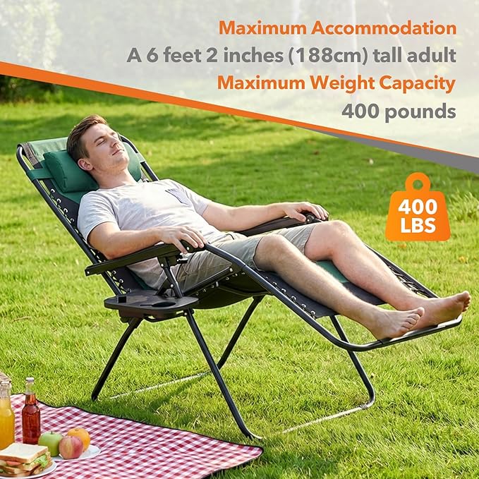 Sweetcrispy Zero Gravity Chairs, Foldable Patio Reclining Chairs - Image 3