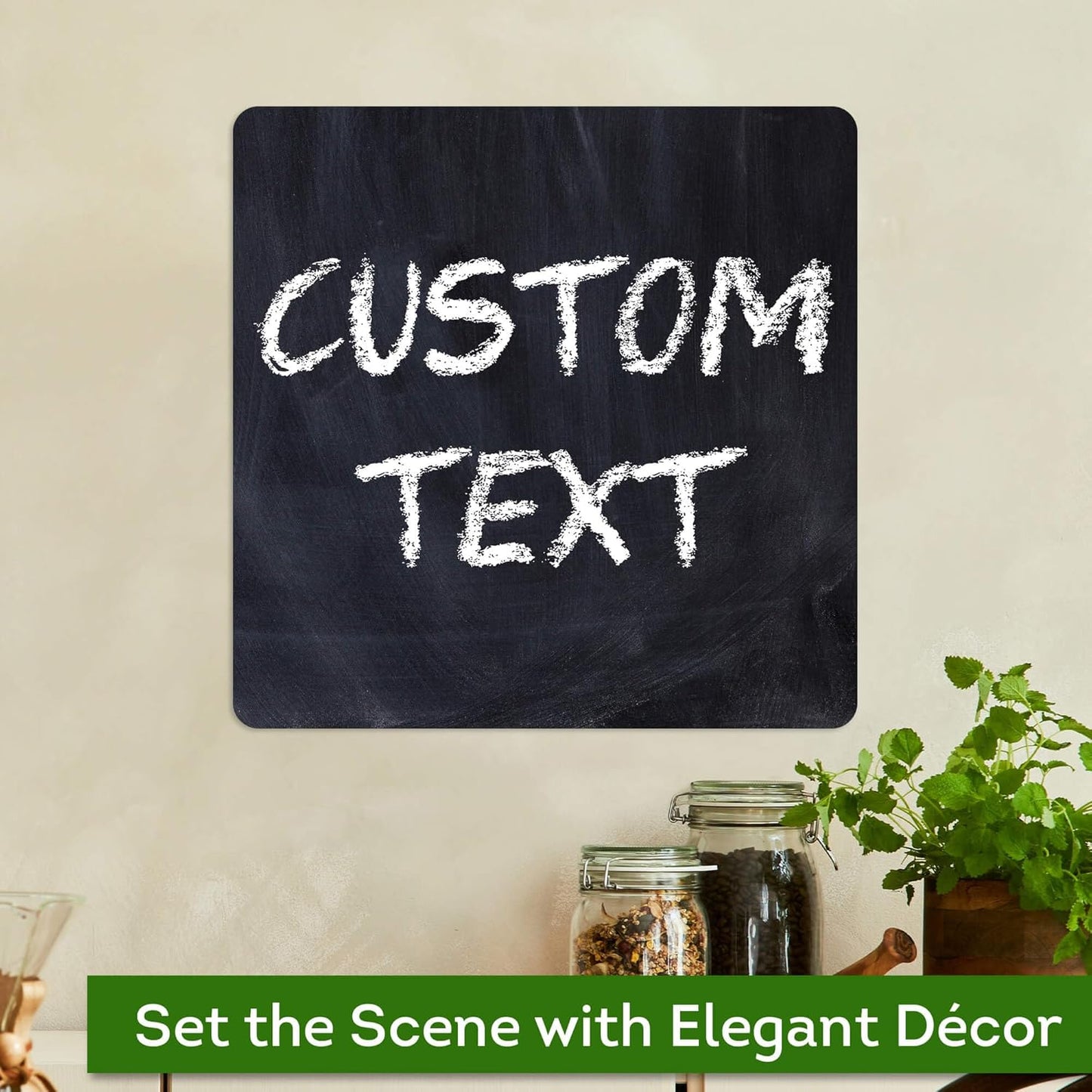 Custom Sign, Custom Street Sign, 11 Font Colors, 13 Font Styles, 4 Hole Options, 22 Sizes, 12x12 Inches, Rust Free DiBound, Fade Resistant, Made in USA by My Sign Center (Chalkboard Black)