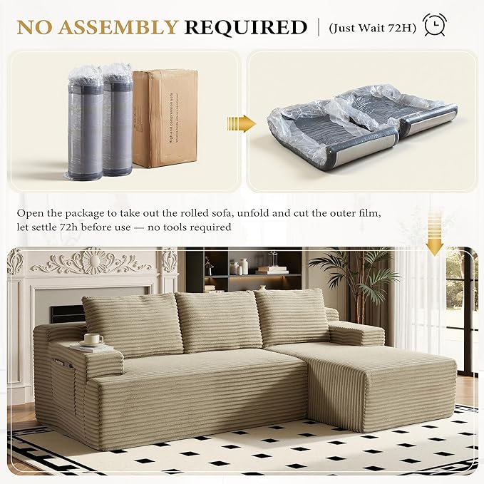 96" Sectional Couches for Living Room Cloud Couch Sofa - Image 5