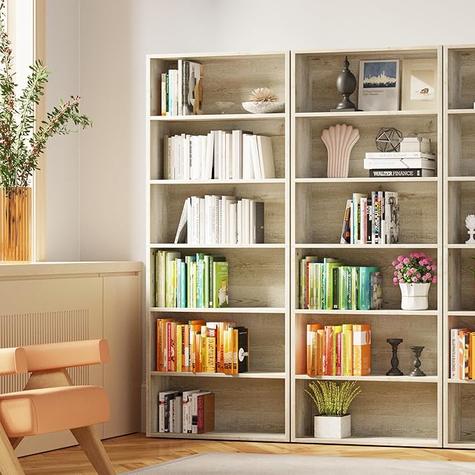 IRONCK Bookshelves and Bookcases Floor Standing 6 Tiers Display Storage Shelves - Image 4