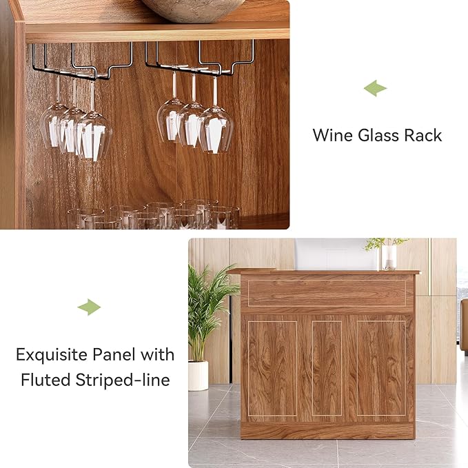 LITTLE TREE Bar Cabinet, 4-Tier Home Mini Bar Cabinet - Image 7