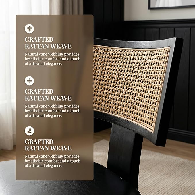 VESCASA Faux Leather Upholstered Dining Chairs - Image 3