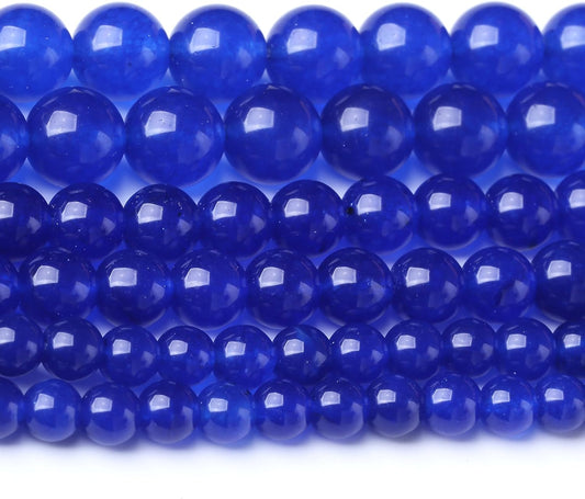 Mysterious Blue Chalcedony Stone Beads Gemstone Round Crystal Energy Jade Beads Stone Beads for Jewelry Making DIY Bracelet Necklace Jewelry Making 1 Strand 15.5inch 31PCS 12MM