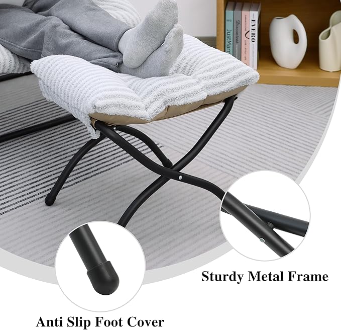 15" Folding Ottoman, Foldable Footrest Stool, Portable Small Foot Stool - Image 7
