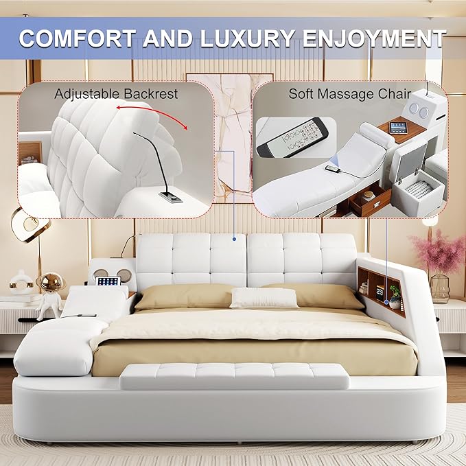 King Size Smart Multifunctional Bed Frame, Platform Bed - Image 6
