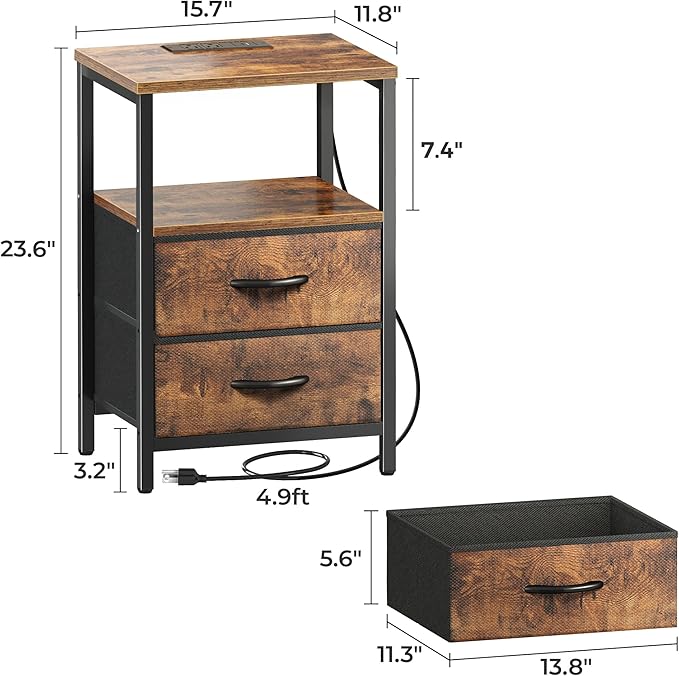 Huuger Nightstands Set of 2, End Tables - Image 3