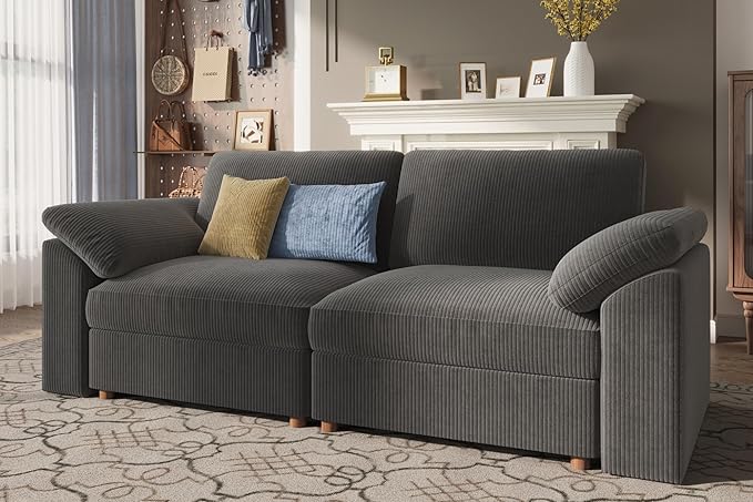 EASE MOOSE Comfty 2 Seat Couch, FSC Certified Modern Deep Seat Sectional Modular - Image 4