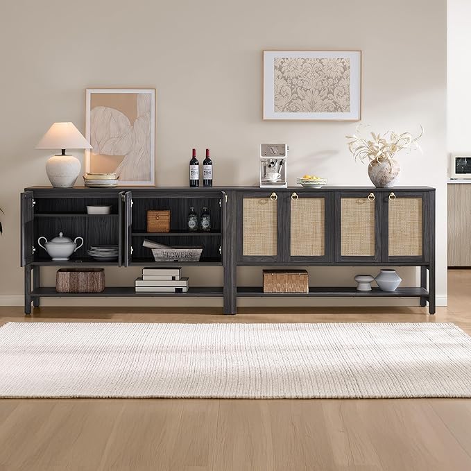 SICOTAS 55" Obsidian Sideboard Buffet Cabinet - Image 4