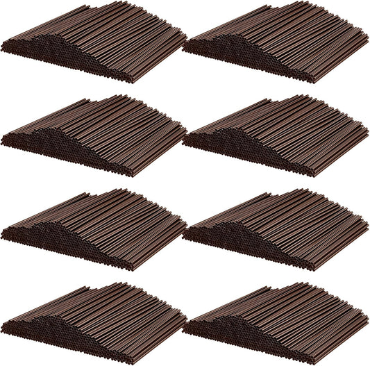 6000 Count Coffee Cocktail Stirrers Straws Disposable Plastic Sip Stir Sticks Cocktail Drink Stirrers Sticks Cups Straws for Bars Juice Drinking(Coffee,7 Inch)