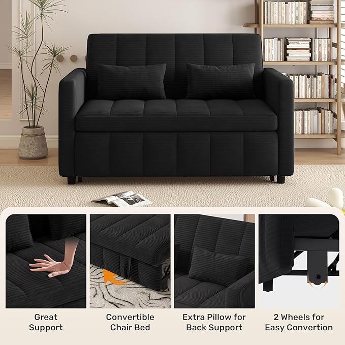 Nebuaegis Sleeper Sofa Bed, 3-in-1 Convertible Pull Out Couch - Image 7