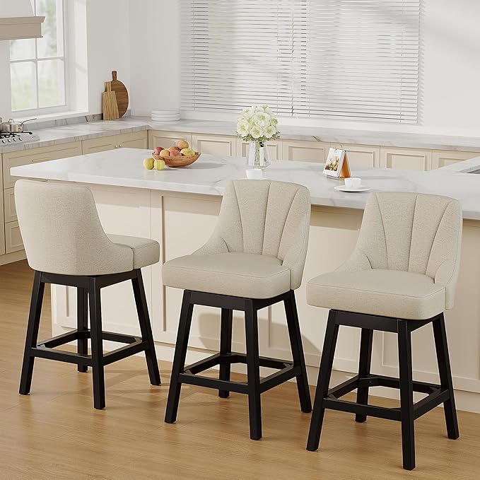 YaFiti Swivel Bar Stools Set of 2, 26 Inch Counter Height Bar Stools - Image 7