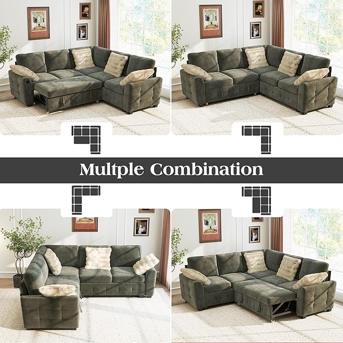 Ihanherry L-Shaped Sectional Sofa Bed - Image 8