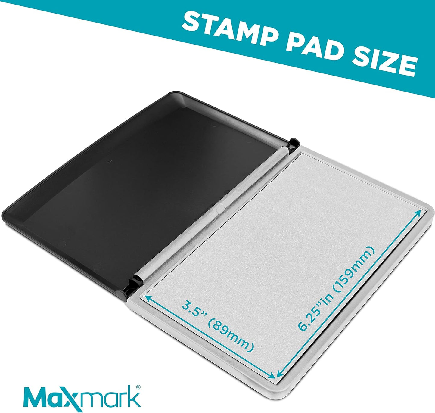 MaxMark Large Premium Dry No Ink Stamp Pad - 3.5" x 6.25" - Quality Felt Pad
