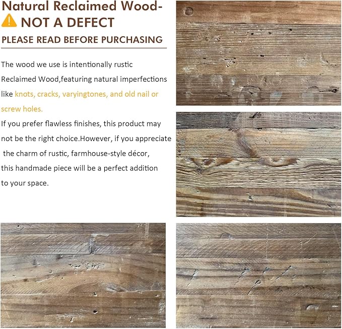 HOKYHOKY Reclaimed Solid Wood Bench-55 Inches Farmhouse Entryway Bench - Image 4