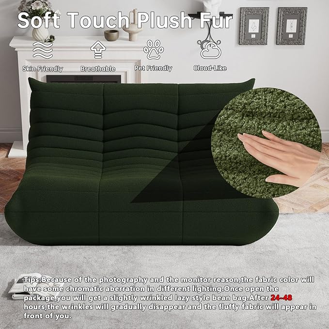 WHGBJA Bean Bag Chairs for Adults, Memory Foam Couch Loveseat Sofa Chair - Image 3