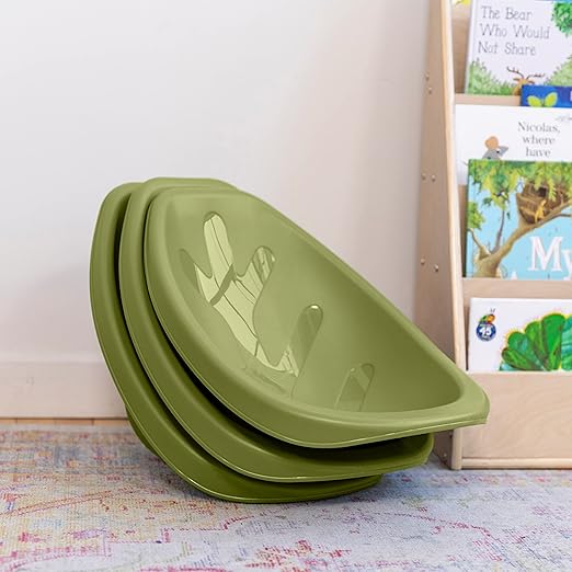 ECR4Kids Plastic Leaf Scoop Floor Rocker Seat, Classroom Furniture, Fern Green - Image 8