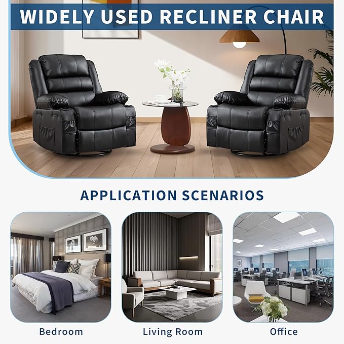 Rocking Recliner Chair for Adults Wide 360° Swivel Rocker Recliner - Image 8