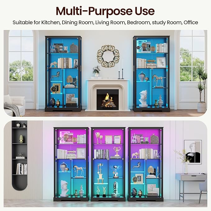 71” Glass Display Cabinet with RGB Light - Image 6