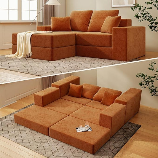 Cloud Modular Sectional Sofa, Comfy Boneless Couch by LivingGiving