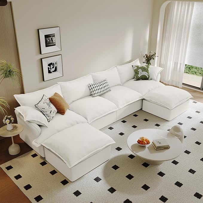 6 Seat U Shape Modular Sectional Couch Sofa by Gtilzria