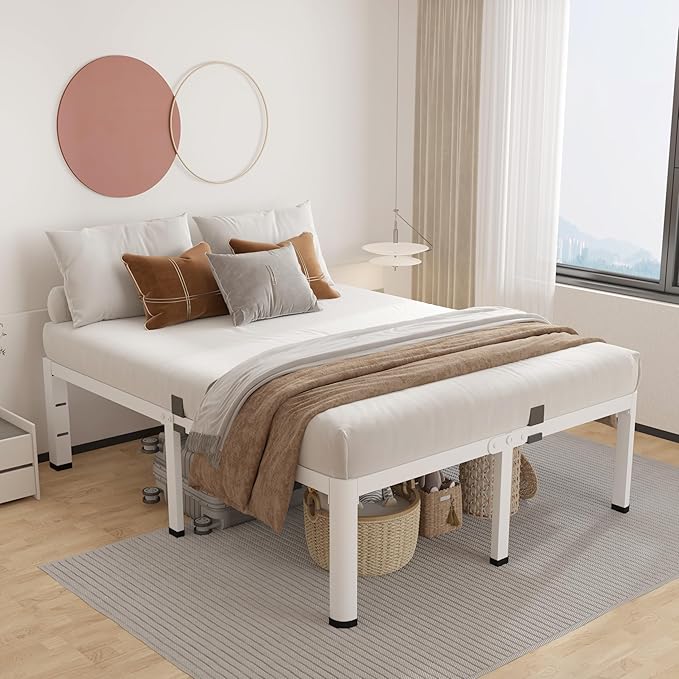 ROIL 14 Inch White Queen Bed Frame - Image 7